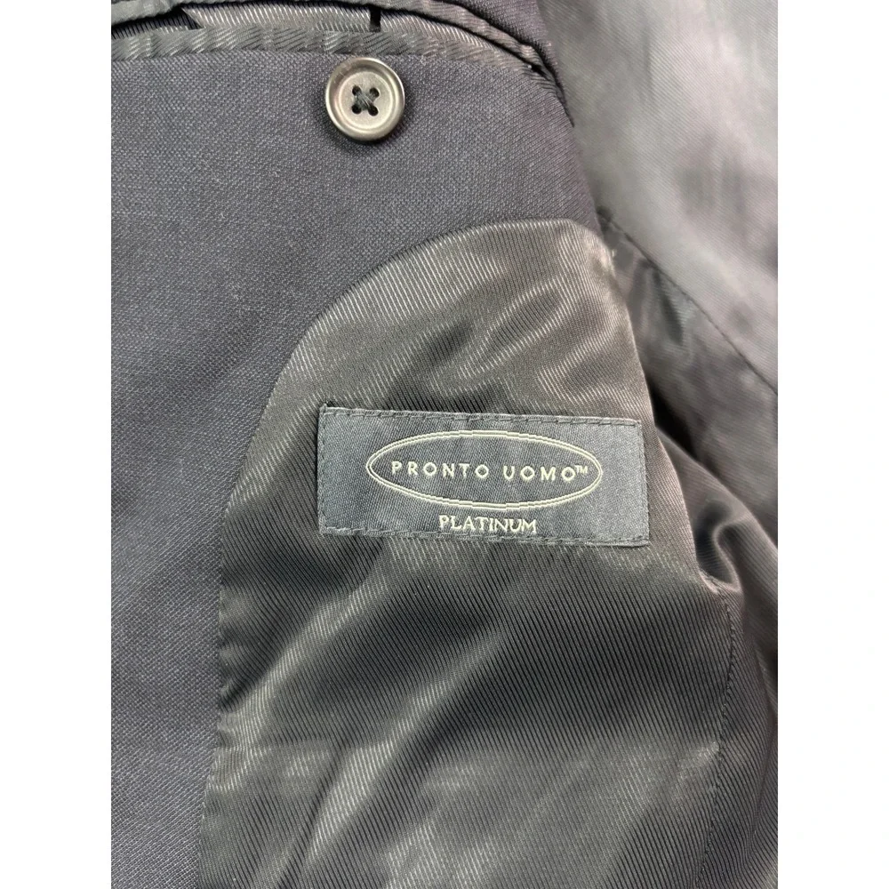 Pronto Uomo‎ 36R Navy Blue Blazer Jacket Sport Suit Coat 100% Wool All Season